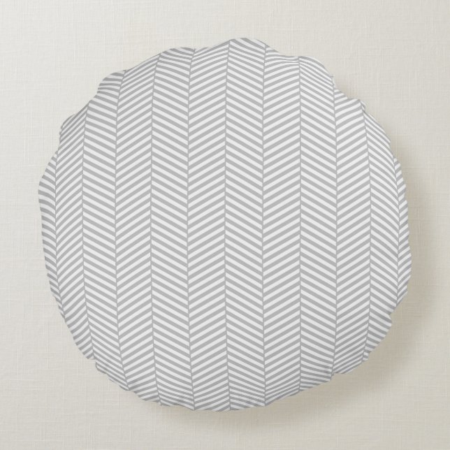 Silver Chevron Round Cushion (Back)