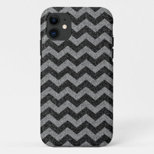 Silver Chevron Sparkly Glitter iPhone 11 Case