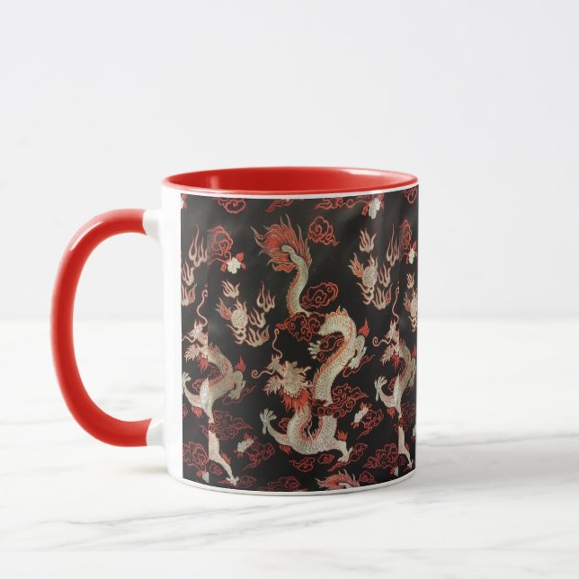 Silver Chinese Dragon Mug (Left)
