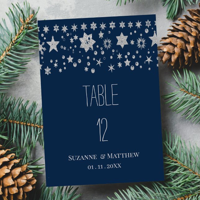Silver Chirstmas fairy light winter Table Numbers  (Silver Chirstmas fairy light winter Table Numbers)