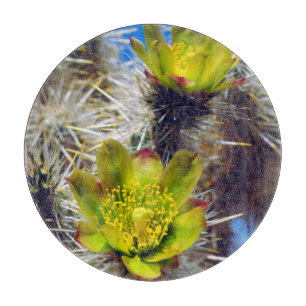 Silver Cholla Cactus Wildflowers Cutting Board
