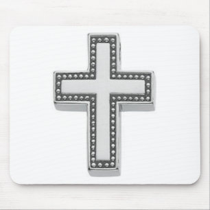 Silver Christian Cross/Easter Mouse Pad