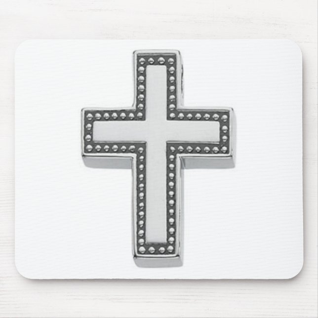Silver Christian Cross/Easter Mouse Pad (Front)