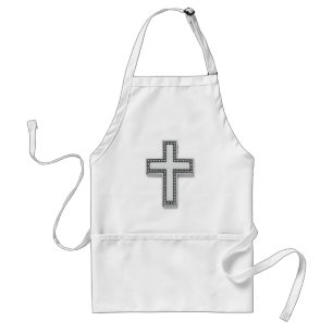 Silver Christian Cross/Easter Standard Apron