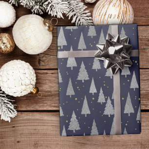 Silver Christmas Holiday Wrapping Paper