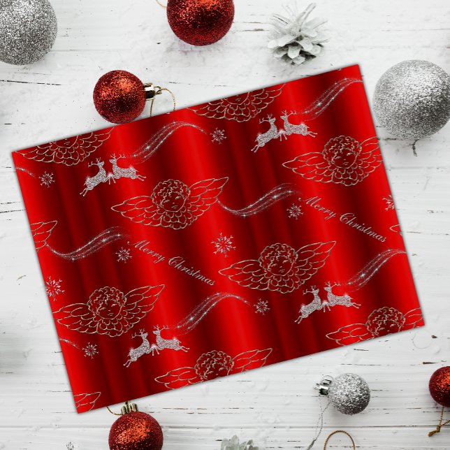 Silver Christmas Magic Red  Tissue Paper (Creator Uploaded)