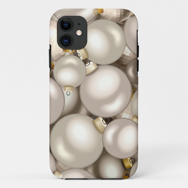 silver christmas ornaments Case-Mate iPhone case (Back)