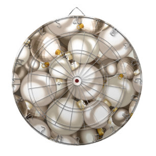 silver christmas ornaments dartboard