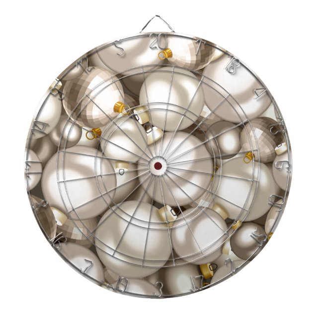 silver christmas ornaments dartboard (Front)