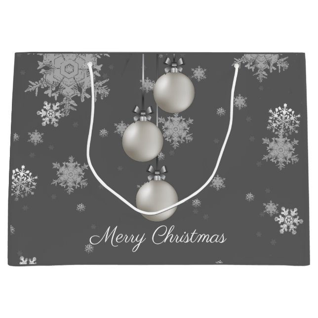 Silver Christmas Ornaments Gift Bag (Front)