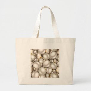 silver christmas ornaments large tote bag