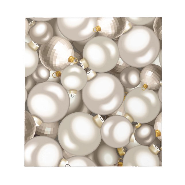 silver christmas ornaments notepad (Front)