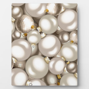 silver christmas ornaments plaque