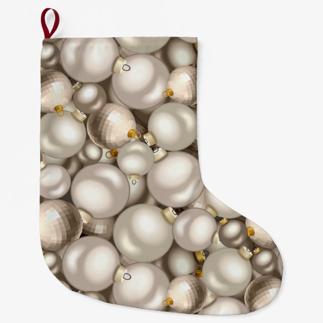 silver christmas ornaments xmas stocking (Front)