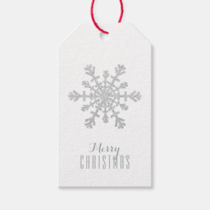 Silver Christmas Snowflake and Glitter and Sparkle Gift Tags