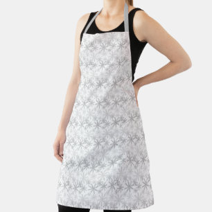 Silver Christmas Sparkly Snowflakes Apron