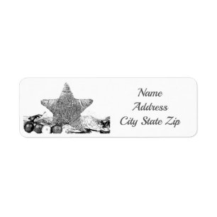 "SILVER CHRISTMAS STAR" CHRISTMAS RETURN ADDRESS LABEL