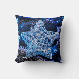 Silver Christmas Star of Bethlehem Ornament Cushion