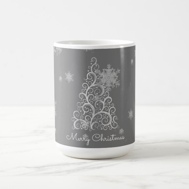 Silver Christmas Tree and Snowflakes Mug (Center)