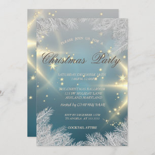 Silver Christmas Tree Branches,Corporate Party, Invitation