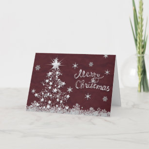 Silver Christmas Tree Holiday Card
