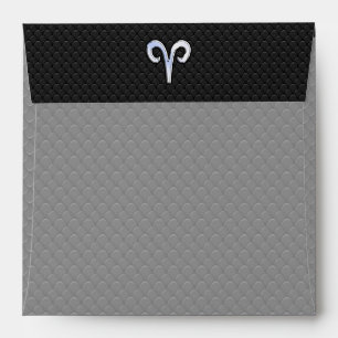 Silver Chrome Like Aries Zodiac Sign Envelope