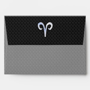 Silver Chrome Like Aries Zodiac Sign Envelopes