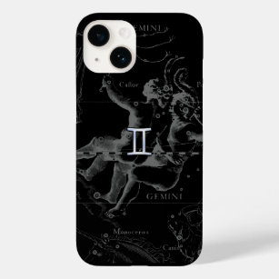 Silver Chrome like Gemini Zodiac Sign on Hevelius Case-Mate iPhone 14 Case