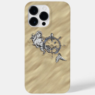 Silver Chrome Like Mermaid in the Sand Case-Mate iPhone 14 Pro Max Case
