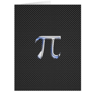 Silver Chrome Like Pi Symbol on Carbon Fibre Print