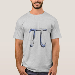 Silver Chrome Like Pi Symbol on Carbon Fibre T-Shirt