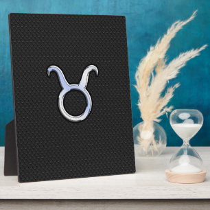 Silver Chrome Like Taurus Zodiac Sign Plaque
