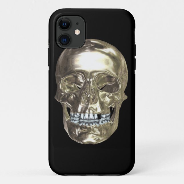 Silver Chrome Skull iPhone 5G  Case (Back)