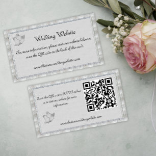 Silver Church Bells Wedding Website Enclosure Card