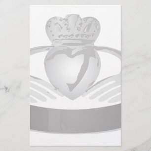 silver claddagh ring stationery