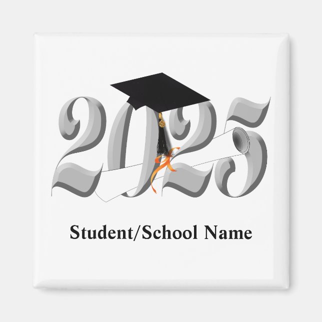 Silver Class of 2025 Graduation Magnet (Front)