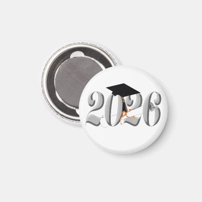 Silver Class of 2026 Graduation Magnet (Front/Back)