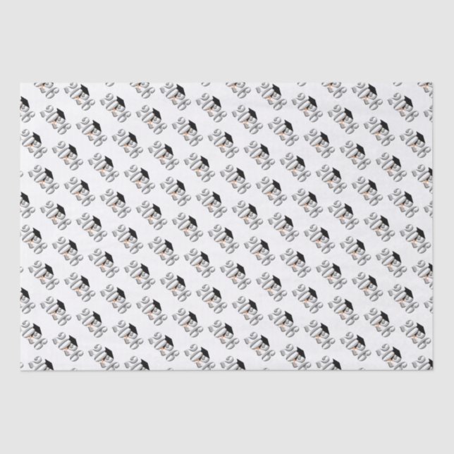 Silver Class of 2026 Graduation Tissue Paper (Front)