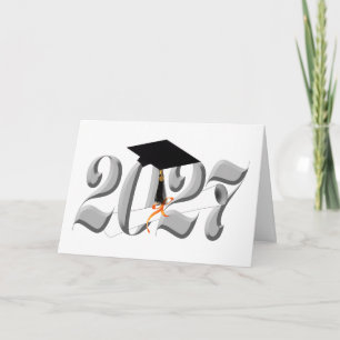 Silver Class of 2027 Graduation Card