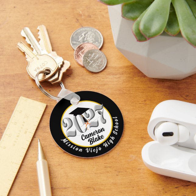 Silver Class of 2027 Photo Graduation Key Ring (Desk)