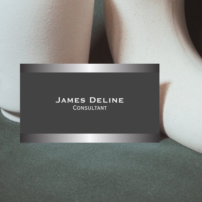 Silver Classic Elegant Business Card Template (Creator Uploaded)