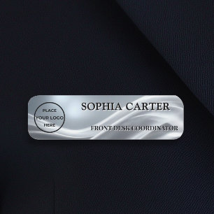 Silver Cloth Classic Name Badge Custom