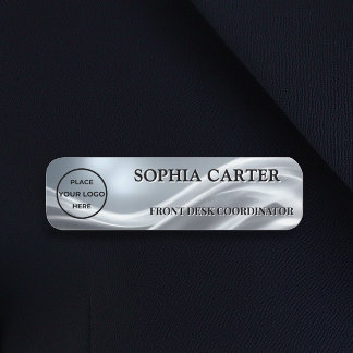 Silver Cloth Classic Name Badge Custom