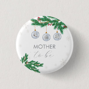 Silver Clothes Ornaments Mother To Be Baby Shower  3 Cm Round Badge