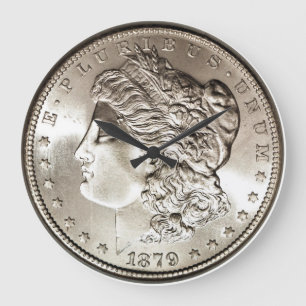silver coin clock