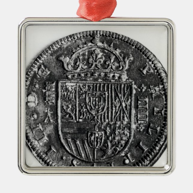 Silver coin metal ornament (Front)