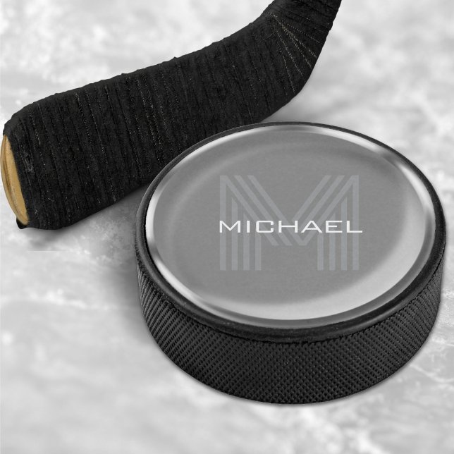 Silver Coin Name Monogram Initial Hockey Puck (Silver Coin Name Monogram Initial Hockey Puck
)