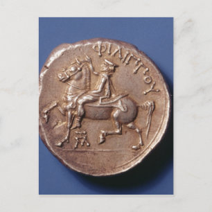 Silver coin of Philip II of Macedon Postcard