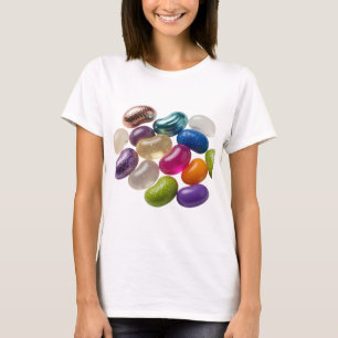 Silver COLORFUL JELLY BEANS ON BLACK BACKGROUND T-Shirt