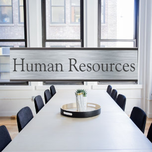 Silver Colour Human Resources Office Door Sign